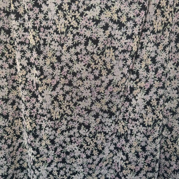 American Eagle Floral Black, White, and Pink Maxi Skirt with Scalloped Detail - Picture 4 of 10